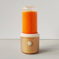 Draagbare USB-blender met 6 bladen van roestvrij staal, 2000mAh oplaadbare ijsvergruizer en sapcentrifuge beker voor thuis, reizen en buitengebruik