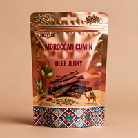 Sachet Doypack Personnalisé Imprimé pour Emballage Alimentaire, avec Fermeture Ziplock, Vide, pour Viande Séchée (Bœuf) et Produits Amincissants à Base de Plantes