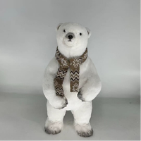 Ours polaire en peluche grandeur nature, jouet réaliste en forme d'ours polaire debout pour la décoration de la maison