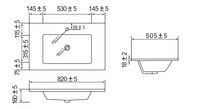 Lavabo Rectangular Moderno de Cerámica Blanca Pulida con Borde Delgado, Montaje de Grifo de un Solo Orificio, Fácil de Limpiar, para Encimera