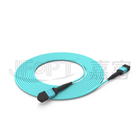 Kabel Trunk OM4 8-Core Kecepatan Tinggi dengan Jaket LSZH, Konektor Male/Female, 850nm untuk Pusat Data Jaringan 40G/100G/400G