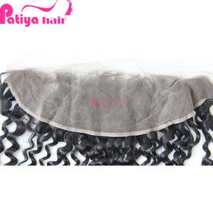 Postizo de Cabello Humano Brasileño Rizado con Frente de Encaje Transparente Suizo, de Oreja a Oreja, con Cierre Frontal de Encaje HD 13x4 - Product Image 4