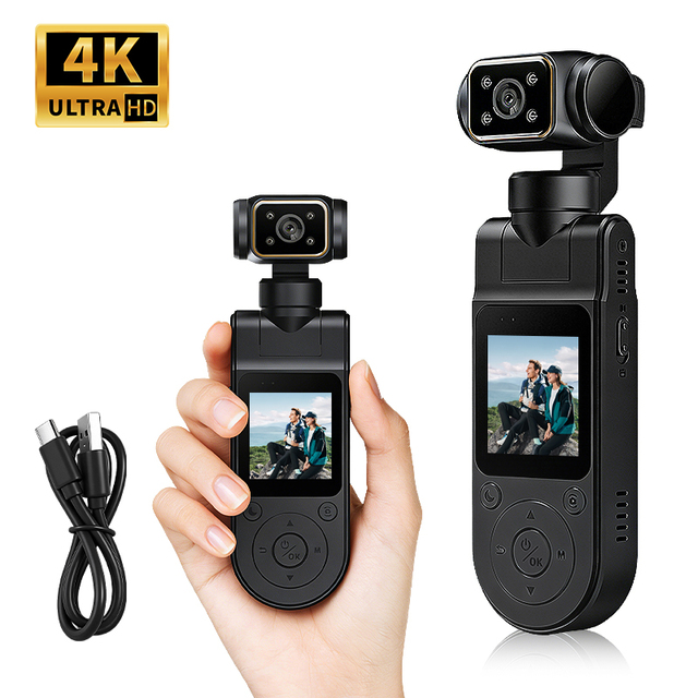 2K 1440P Vlog Camera Thumb Action Cam 1.5 Inch Screen 270 Degree Revolving Lens 2000mAh Battery Type C Sport Cam DVR Camera
