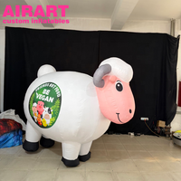 Mouton gonflable décoratif de dessin animé, costumes de mouton gonflables pour exposition