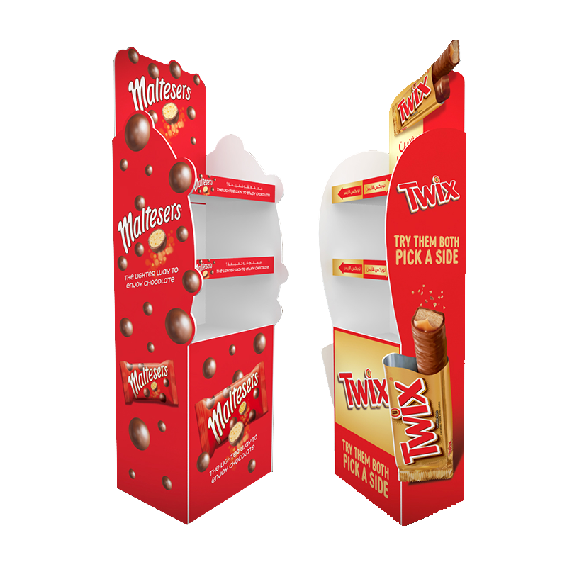 Customized Light Duty Cardboard Display Rack Supermarket Chocolate Display Rack Recyclable Material — view 3
