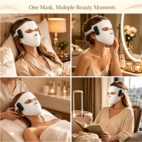 Masque facial personnalisé à lumière rouge sans fil, thérapie par lumière rouge 630nm 850nm, masque de beauté LED rechargeable