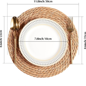 Wholesale Modern Heat-proof <strong>Mat</strong> for Home or Wedding Use Multiple Sizes Hand Knitting <strong>Round</strong> Placemat - Product Image 2