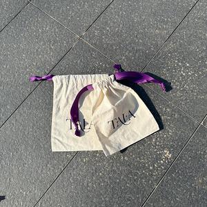 High Quality Cotton Canvas <b>Drawstring</b> Bag Double Ribbon Natural Dust <b>Pouch</b> With Custom Logo Accepted for Promotional - Product Image 4