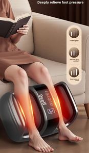 Masseur électrique pour les jambes et les pieds avec coussinets à air, pétrissage, compression, chauffage et musique intégrée, masseur domestique semi-ouvert - Product Image 5
