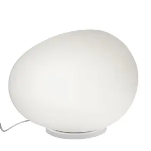 Globo oval bonito estudo lâmpada de mesa de vidro branco moderno mesa