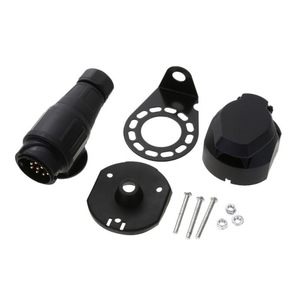 European Style 13 Pin Trailer <b>Socket</b> Set With Mounting Bracket And <b>Screws</b> For RV Car Use IP66 Waterproof - Product Image 2