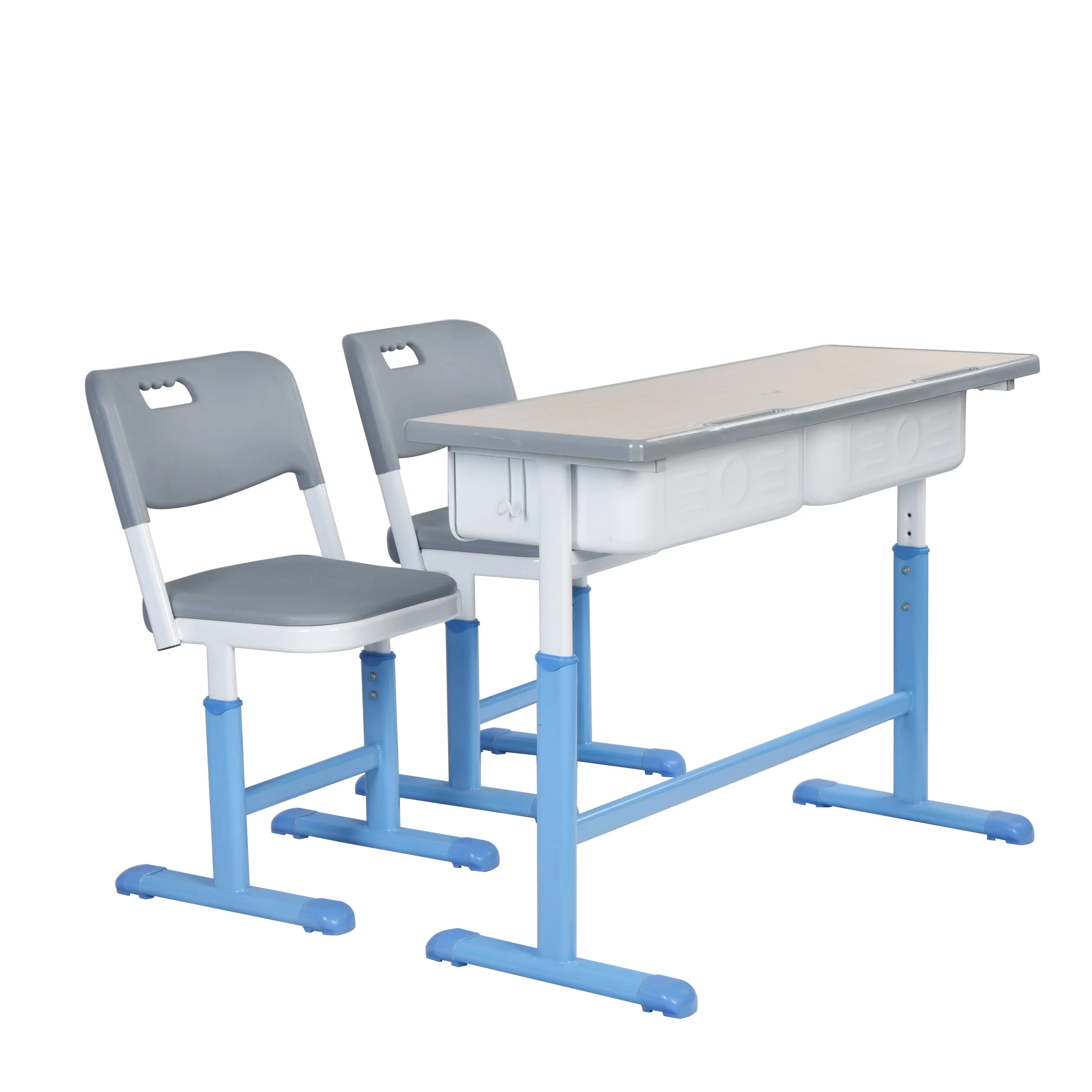 Campione gratuito scrivania e sedia per aula per studenti scolastici regolabili in altezza durevoli set di mobili per la scuola usati in metallo moderno disponibile