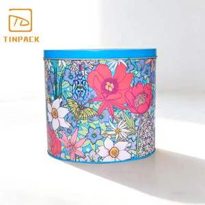 กระป๋องดีบุกทรงรีพิมพ์ลายตามสั่งขายส่งขนาดใหญ่, ถังใส่ป๊อปคอร์นโลหะเกรดอาหารสำหรับงานปาร์ตี้, กล่องเก็บขนม - Product Image 6