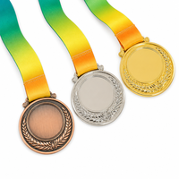 Médailles de sport en métal plaqué or gravées sur mesure à prix abordable 2026 pour la course, la natation, le football, la boxe avec ruban doré