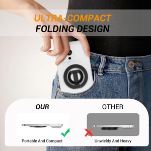 Support de téléphone magnétique double face en alliage d'aluminium 360 ° Smart Tracking Support de téléphone pliable pour les doigts Compatible <span class=keywords><strong>iPad</strong></span> pour l'utilisation au lit - Product Image 5