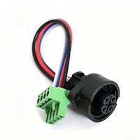 Kabel Harness Terminal Blok Hijau dengan Soket Bundar 4-Pin Kustom, Kabel Harness Multi-Warna untuk Sensor Industri & Otomotif