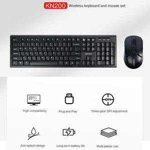 Ensemble clavier et souris sans fil KN200 Lenovo original 2.4G 1600DPI souris sans fil 104 touches clavier sans fil pour ordinateur de bureau et ordinateur portable - Product Image 2