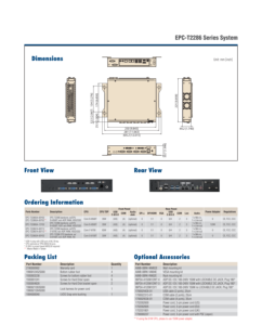 Système informatique embarqué série Epc-t2286, Thin Barebone avec processeur de 8e génération. Processeur Core I5, design sans ventilateur, en stock, 12e/13e génération - Product Image 4