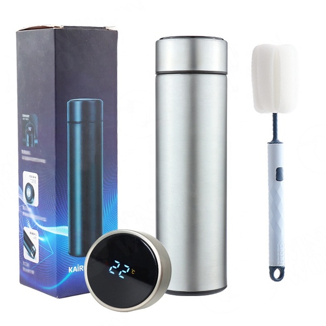Customized Smart Water Bottle Stainless Steel Thermo Bottle Portable Sealed Led Temperature Display Water Bottle