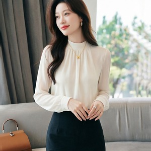 Chemise blanche de style vintage pour femme, design <span class=keywords><strong>chic</strong></span> à la française, haut de gamme pour le bureau, blouses pour femmes 1015 # - Product Image 2