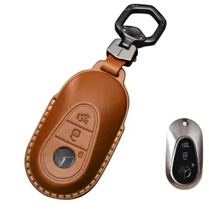 Leather Car Key Cover Case for Mercedes Benz S C Class S400 S450L C200l C260l High Quality Car Key Case Key Chain Protector