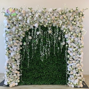 Panneau mural floral 3D en soie artificielle, roses douces roses, pour décoration de mariage, Thanksgiving, Saint-Valentin, remise de diplôme - Product Image 2