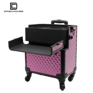 C Boîte cosmétique colorée Nail Tattoo Manicure Beauty <span class=keywords><strong>Trolley</strong></span> <span class=keywords><strong>Valise</strong></span> Rolling Makeup Train Case - Product Image 3