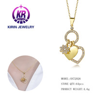 Nouvelle mode bijoux fins en argent sterling 925 plaqué or 18 carats colliers de coeur de chaîne personnalisés pour les femmes