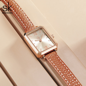 Reloj de Pulsera de Cuarzo con Correa de Cuero Marrón de Alta Gama para Mujer, Estilo de Celebridad de Internet - Product Image 3