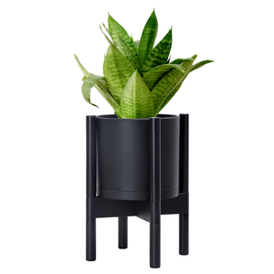 Macetero Moderno de Hierro Galvanizado Negro y Dorado de Alta Calidad con Maceta - Diseño Ecológico y Duradero - Product Image 1