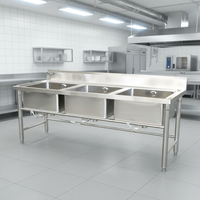 Table de travail de cuisine JINGDU personnalisée en acier inoxydable 304/201 avec évier brossé et lavabo pour hôtels et restaurants