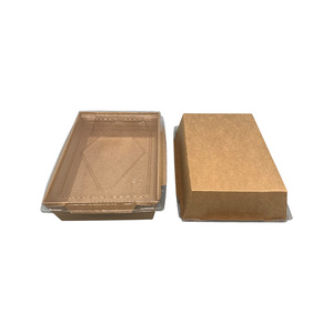 Biodegradable Customized 1200ml Take Out Food Folding Kraft Paper Lunch Salad Box With Lid - Product Image 6