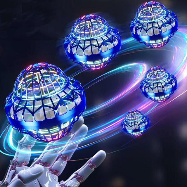 New LED Light UFO Flying Ball Toy 360-Degree Rotating Hovering Boomerang Mini Drone Indoor Outdoor Game Gift