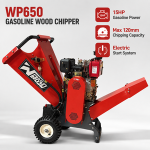 15HP Gasoline Wood Chipper <b>Shredder</b> 120mm Branch Chipper Machine Electric Start for Garden Farm Orchard - Product Image 1