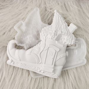 แม่พิมพ์หล่อเรซิ่นทำมือสำหรับตกแต่งแบบทำมือรองเท้าบูทซิลิโคนสไตล์ INS X0539ตกแต่งบ้าน - Product Image 4