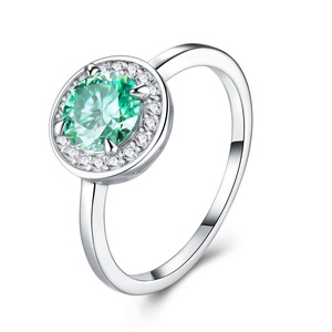 Bijoux minimalistes fins en argent sterling 925, moissanite bleu eau <span class=keywords><strong>de</strong></span> <span class=keywords><strong>lac</strong></span> taille ronde 1,14 carat VVS GRA, bagues décontractées pour filles, design <span class=keywords><strong>de</strong></span> créateur. - Product Image 1