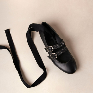 Doppia <span class=keywords><strong>fibbia</strong></span> Mary Janes <span class=keywords><strong>scarpe</strong></span> da balletto alte donna sandali piatti <span class=keywords><strong>con</strong></span> <span class=keywords><strong>fibbia</strong></span> - Product Image 4