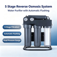 Sistema de Ósmosis Inversa de 5 Etapas, Filtro de Agua Potable Debajo del Fregadero, Fácil de Instalar, con Doble Manómetro y Autolimpieza