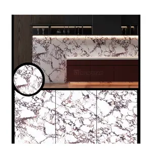 Contemporary home decoration glossy sintered stone for wall and floor artificial marble porcelain slab custom stone furniture