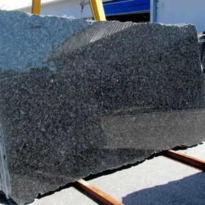 Lempengan granit hitam Mongolia terpoles lempengan granit gelap untuk meja batu nisan hitam