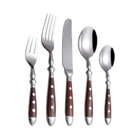 Ensemble de couverts modernes en acier inoxydable miroir, personnalisé, écologique, argent, noir, or, résistant au lave-vaisselle, couteau, fourchette, cuillère, finition grain de bois