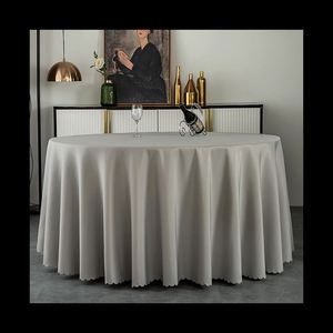 Wholesale <b>Round</b> Wedding Table Cloth Waterproof Party White <b>Tablecloth</b> for Banquet Events - Product Image 6
