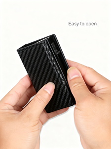 Portacarte di Credito Magnetico di Lusso per <span class=keywords><strong>Uomo</strong></span>, Portafoglio con Blocco RFID, Portacarte Minimalista Pop-up in Pelle per <span class=keywords><strong>Uomo</strong></span> - Product Image 5