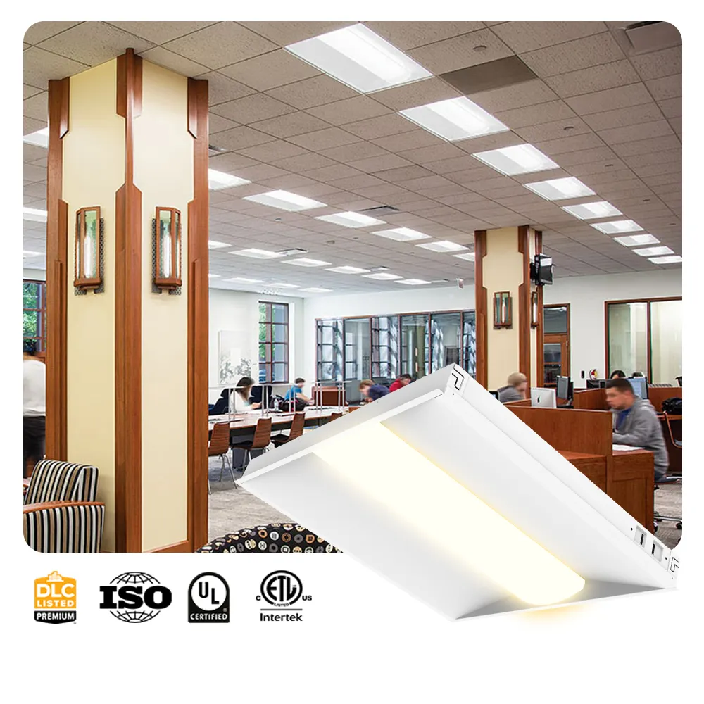 Luz lineal seleccionable Brandon Cct, luz Led Troffer, accesorio retroiluminado plano comercial, Troffer certificado para oficina