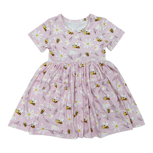 Qingli OEM Senza Tariffe Vestito a Pieghe per Bambina a Maniche Corte 2026 Grazioso Abito per Bambina - Product Image 5