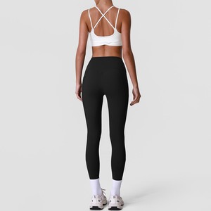Ensemble de yoga YIYI à col carré et dos croisé, tenue de sport pour femme, effet push-up fessier et contrôle du ventre, ensemble de leggings extensibles pour la gym - Product Image 5