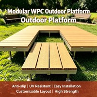 Système de terrasse en WPC moderne toutes saisons, imperméable, antidérapant, hauteur réglable, pour sous-sol, extérieur, patio, bord de piscine