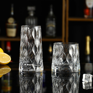 Custom Logo Transparent Glass Cup Heavy Base Handmade Cocktail Cups 301-400ml Juice Dessert Whiskey Drinking Cocktail Glasses - Product Image 2