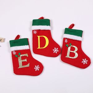 Chaussettes de Noël personnalisées brodées de lettres, motif plastique, décoration d'intérieur, chaussettes suspendues, jouets promotionnels - Product Image 2