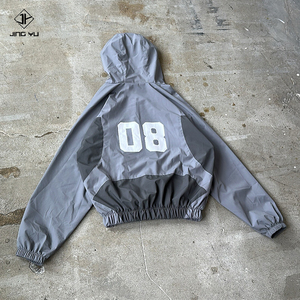 OEM giyim üreticileri özel naylon rüzgarlık yürüyüş iki parçalı koşu kıyafetleri açık Streetwear erkek eşofman - Product Image 3